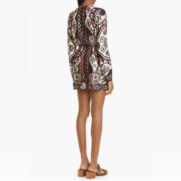 NWT $230 FARM Rio Passion Scarf Print Long Sleeve Wrap Minidress in XS + Medium! - Picture 2 of 7